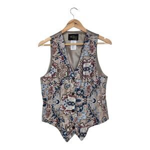 Vintage 90s Toni Garment Vest Sz 8 Tribal Southwestern Boho Academia USA